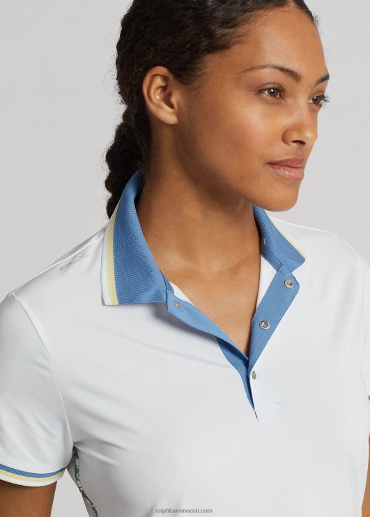 Ralph Lauren naised kohandatud istuvusega jersey polosärk PR0V3730 keraamiline valge multi
