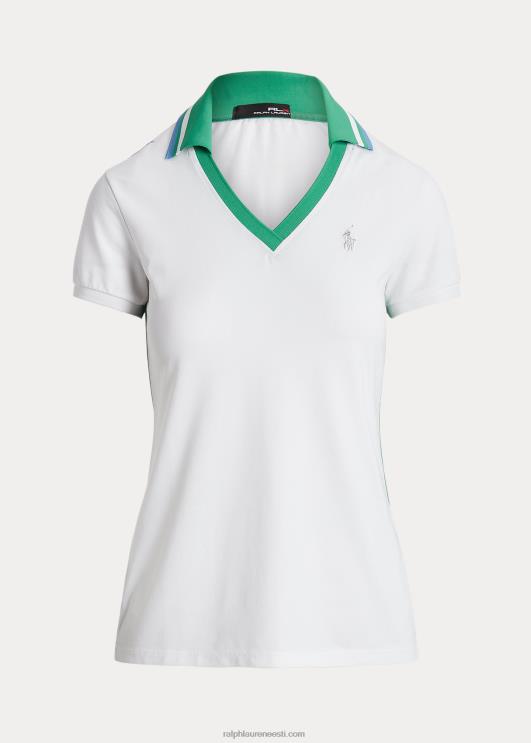 Ralph Lauren naised kohandatud istuvusega kriketi polosärk PR0V3726 keraamiline valge/parveroheline