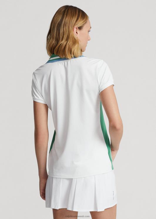 Ralph Lauren naised kohandatud istuvusega kriketi polosärk PR0V3726 keraamiline valge/parveroheline