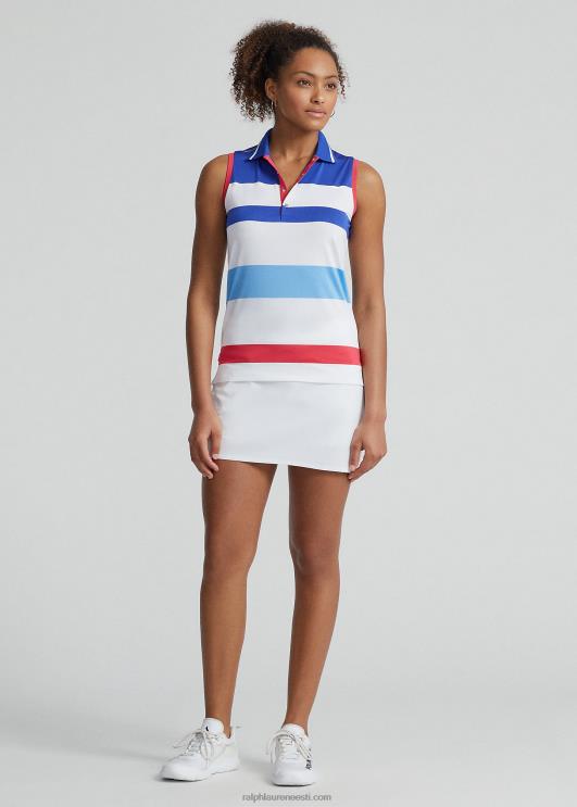 Ralph Lauren naised kohandatud varrukateta polosärk PR0V3703 puhas valge/kuninglik sinine