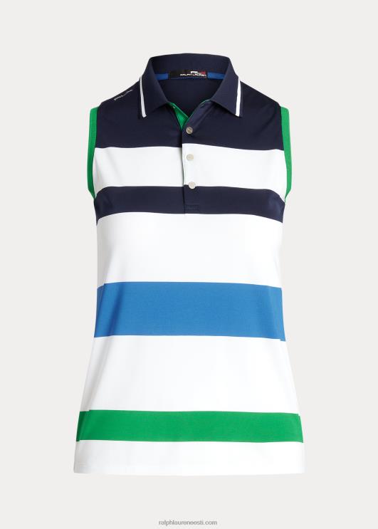 Ralph Lauren naised kohandatud varrukateta polosärk PR0V3704 valge/merevägi/kuninglik spaa