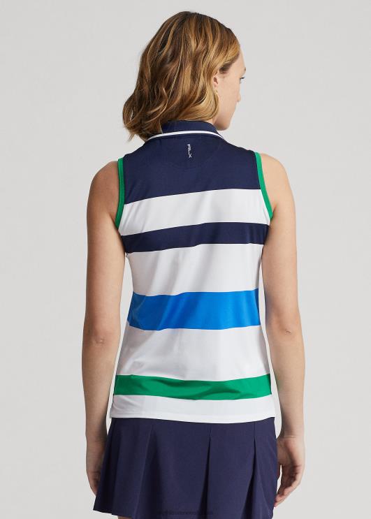 Ralph Lauren naised kohandatud varrukateta polosärk PR0V3704 valge/merevägi/kuninglik spaa