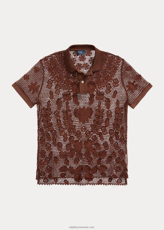Ralph Lauren naised lilleline pitsiline polosärk PR0V3206 šokolaadipruun