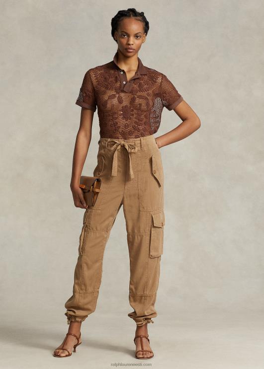 Ralph Lauren naised lilleline pitsiline polosärk PR0V3206 šokolaadipruun