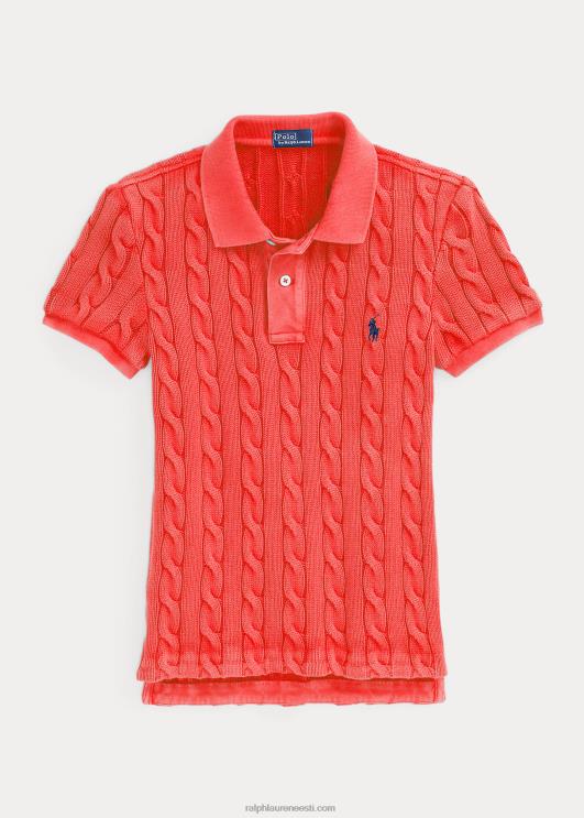 Ralph Lauren naised slim fit kaabliga kootud polosärk PR0V3021 2000 rubla punane