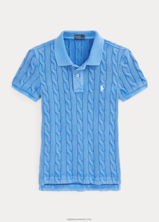 Ralph Lauren naised slim fit kaabliga kootud polosärk PR0V3023 colby sinine