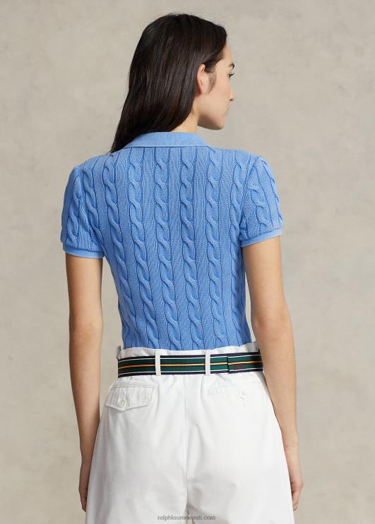 Ralph Lauren naised slim fit kaabliga kootud polosärk PR0V3023 colby sinine