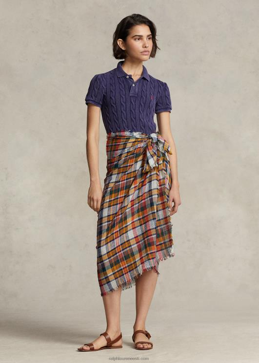 Ralph Lauren naised slim fit kaabliga kootud polosärk PR0V3024 Newporti merevägi