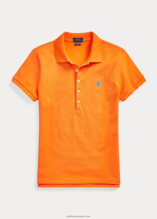 Ralph Lauren naised slim fit stretch polosärk PR0V3250 kuurordi oranž