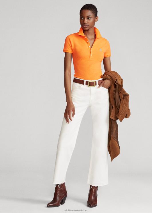 Ralph Lauren naised slim fit stretch polosärk PR0V3250 kuurordi oranž