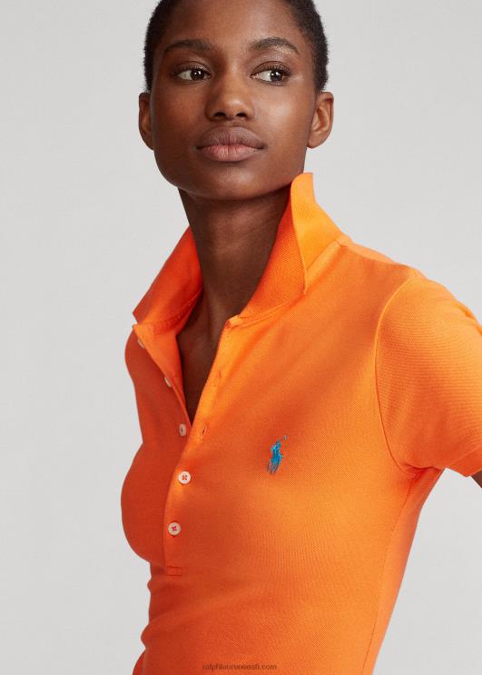 Ralph Lauren naised slim fit stretch polosärk PR0V3250 kuurordi oranž
