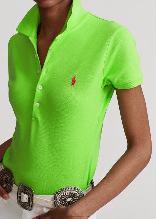 Ralph Lauren naised slim fit stretch polosärk PR0V3254 kiivi laim