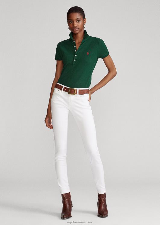 Ralph Lauren naised slim fit stretch polosärk PR0V3258 kolledži roheline