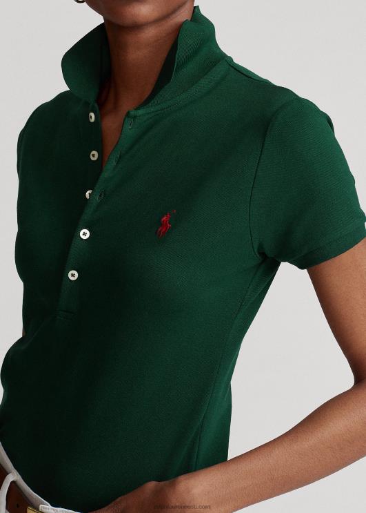 Ralph Lauren naised slim fit stretch polosärk PR0V3258 kolledži roheline