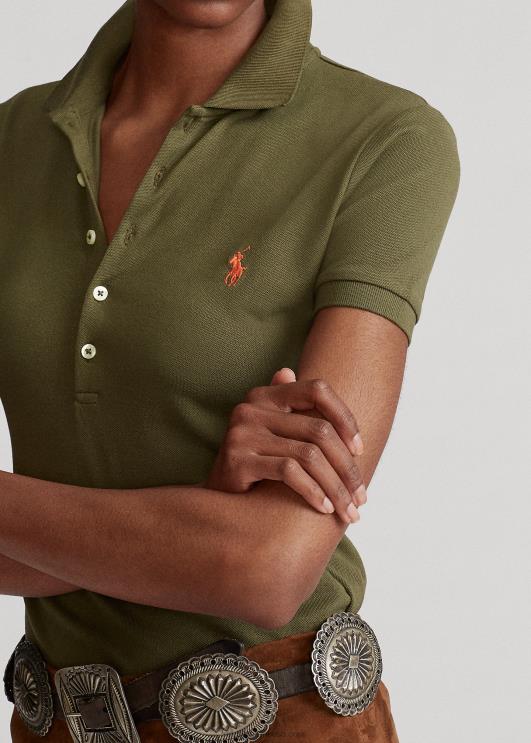 Ralph Lauren naised slim fit stretch polosärk PR0V3259 varikatuse oliiv