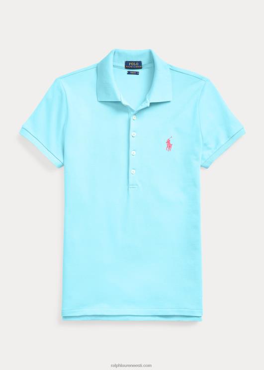 Ralph Lauren naised slim fit stretch polosärk PR0V3261 türkiissinine nova