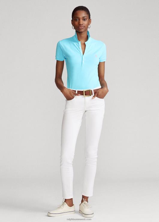 Ralph Lauren naised slim fit stretch polosärk PR0V3261 türkiissinine nova