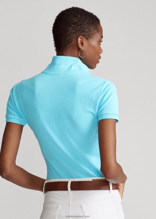 Ralph Lauren naised slim fit stretch polosärk PR0V3261 türkiissinine nova