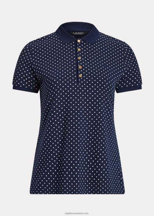 Ralph Lauren naised täpiline pikee polosärk PR0V4623 merevägi/kreem