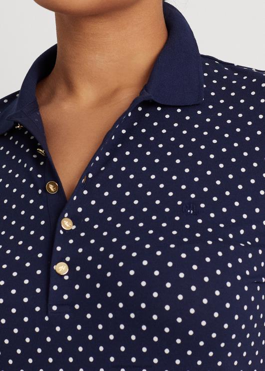 Ralph Lauren naised täpiline pikee polosärk PR0V4623 merevägi/kreem