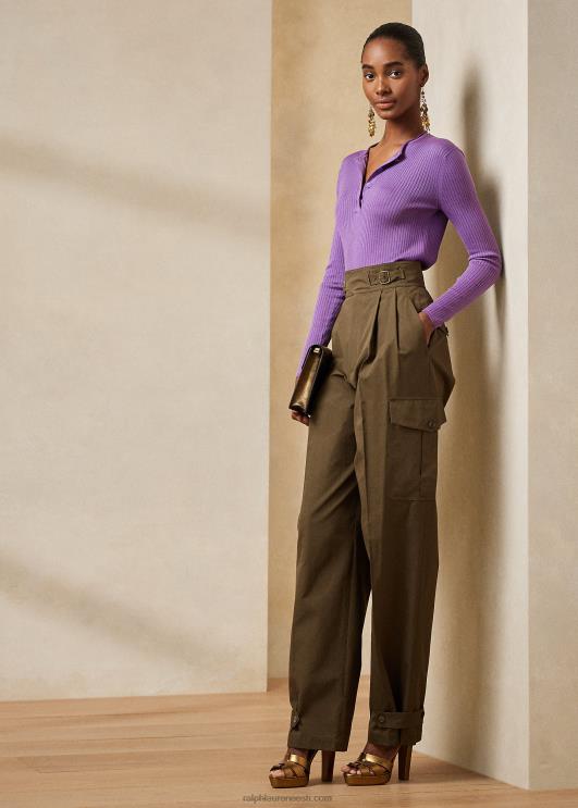 Ralph Lauren naised Annistoni puuvillased kaubapüksid PR0V9296 oliiv