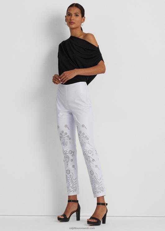 Ralph Lauren naised aasaga tikitud nahast pahkluupüksid PR0V3937 valge