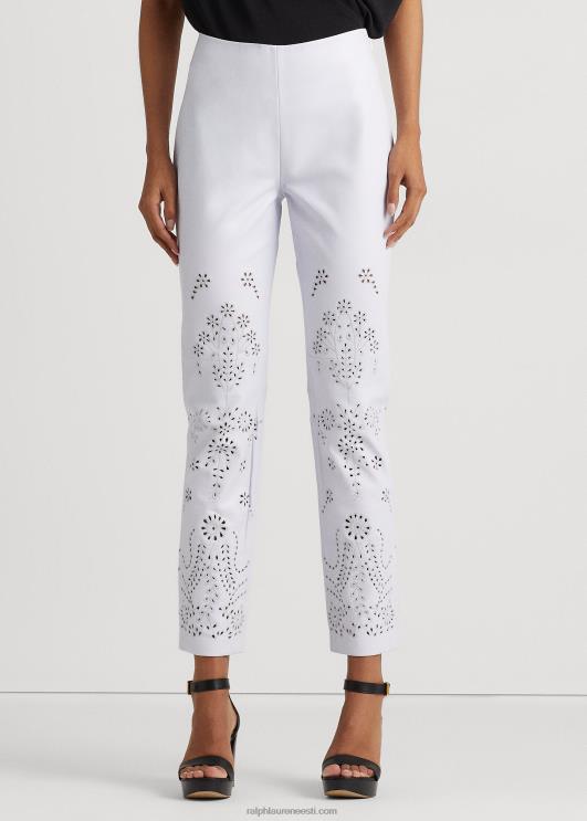 Ralph Lauren naised aasaga tikitud nahast pahkluupüksid PR0V3937 valge