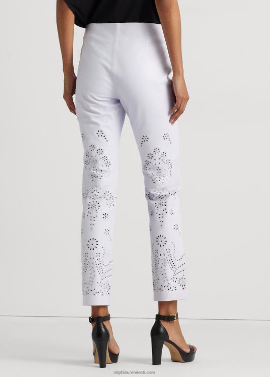 Ralph Lauren naised aasaga tikitud nahast pahkluupüksid PR0V3937 valge