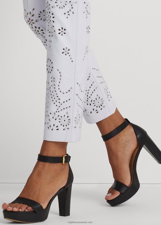 Ralph Lauren naised aasaga tikitud nahast pahkluupüksid PR0V3937 valge