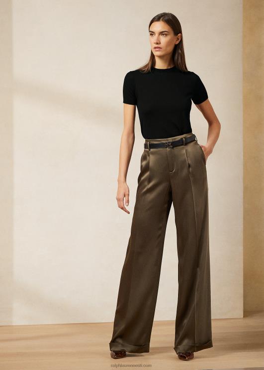 Ralph Lauren naised acklie haamriga satiinist püksid PR0V9301 oliiv