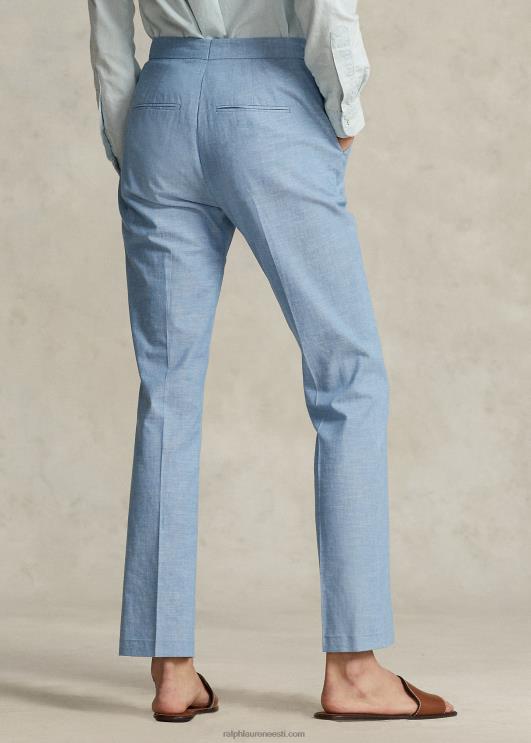 Ralph Lauren naised chambray kick-flare kärbitud püksid PR0V3028 chambray
