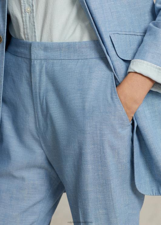 Ralph Lauren naised chambray kick-flare kärbitud püksid PR0V3028 chambray