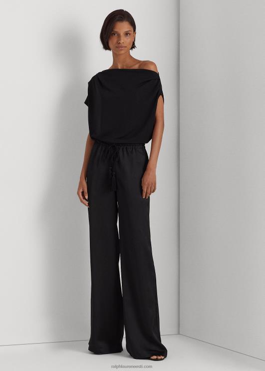 Ralph Lauren naised charmeuse laia säärega püksid PR0V4334 must