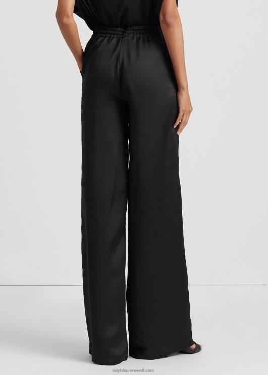 Ralph Lauren naised charmeuse laia säärega püksid PR0V4334 must