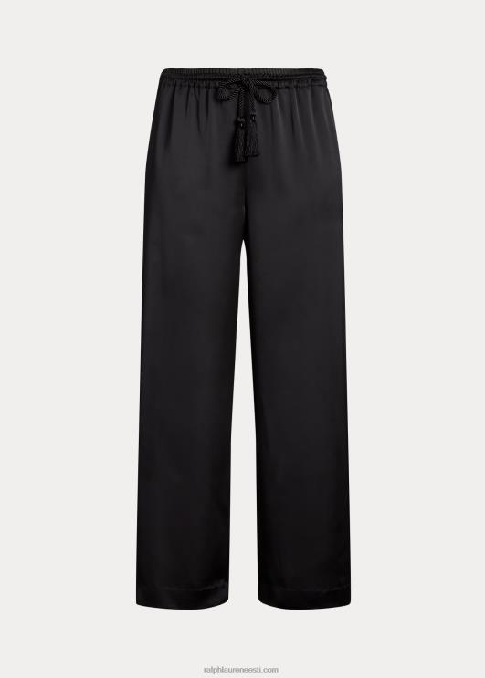 Ralph Lauren naised charmeuse laia säärega püksid PR0V4565 must