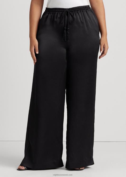 Ralph Lauren naised charmeuse laia säärega püksid PR0V4565 must