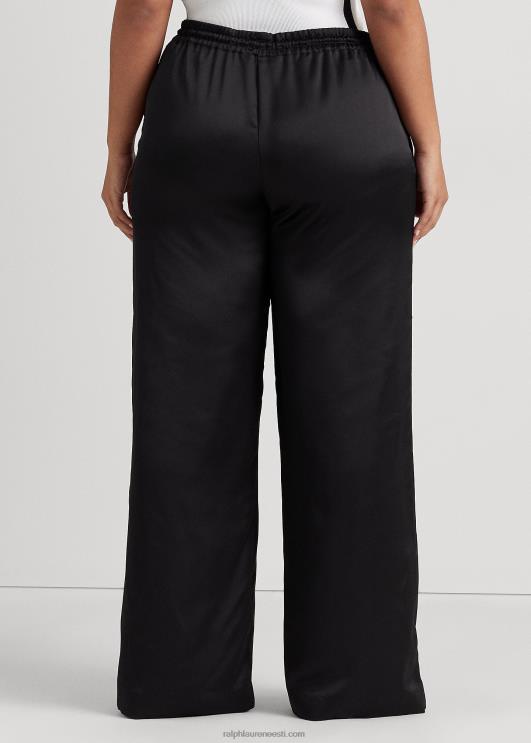 Ralph Lauren naised charmeuse laia säärega püksid PR0V4565 must