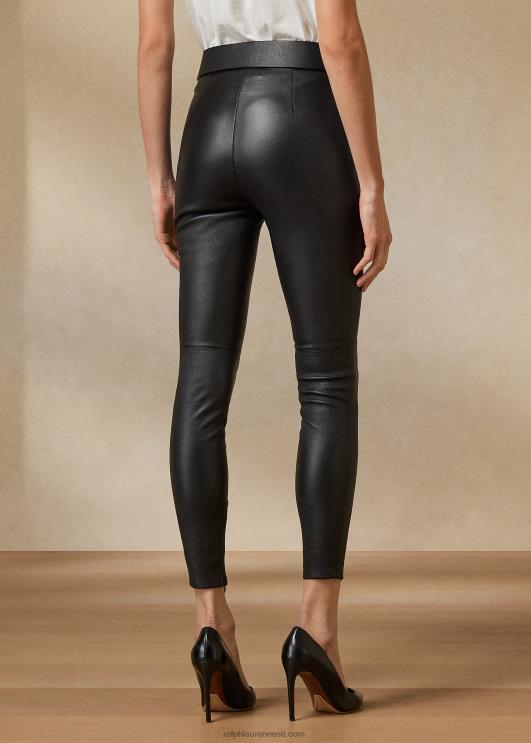 Ralph Lauren naised eleanora venivast nahast püksid PR0V9367 must