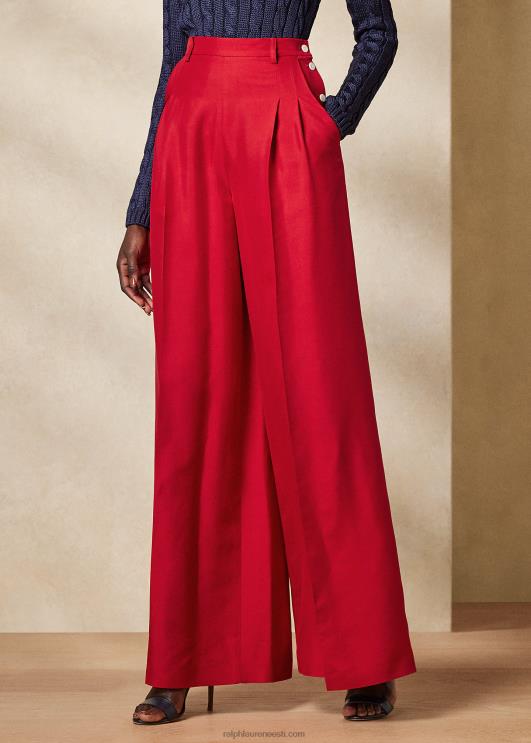 Ralph Lauren naised graciela siidist shantung püksid PR0V3515 rouge
