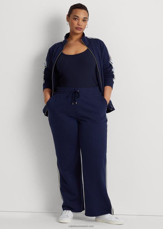 Ralph Lauren naised küljetriibuline prantsuse frotee püksid PR0V4647 rafineeritud merevägi