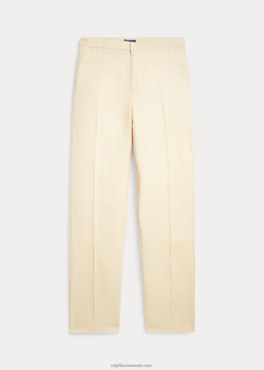 Ralph Lauren naised kärbitud sirge jalaga linane püks PR0V2947 põhiliiv