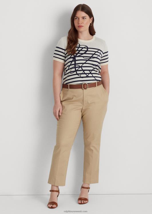 Ralph Lauren naised kahepoolne veniv puuvillane püks PR0V4635 kasepruun