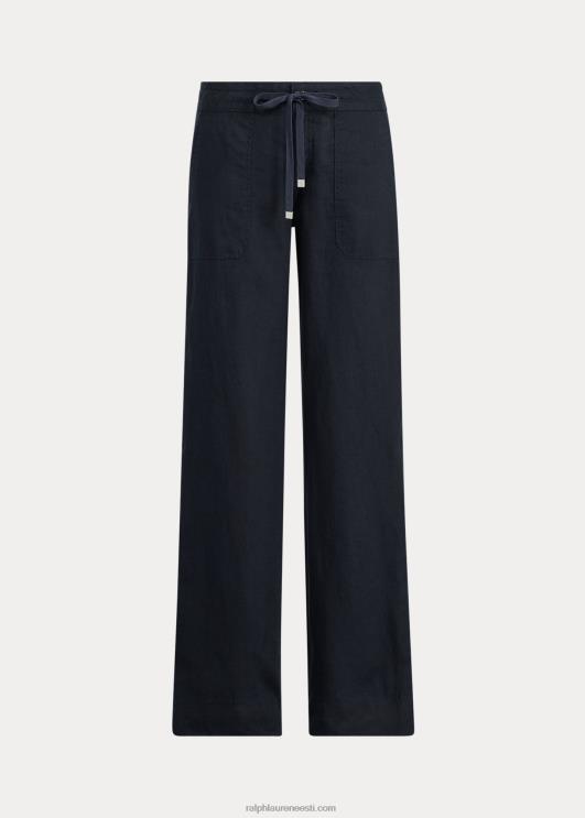 Ralph Lauren naised linased laia säärega püksid PR0V3965 merevägi