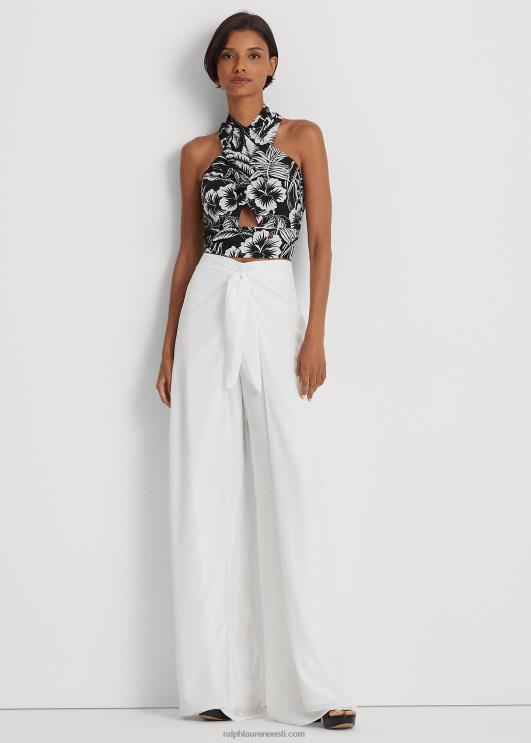 Ralph Lauren naised lipsuga ees krepp püksid PR0V3888 valge