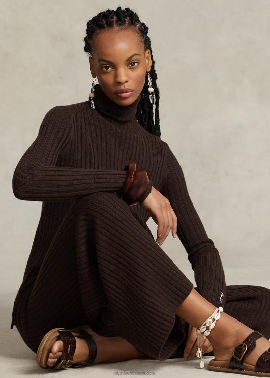 Ralph Lauren naised meriinovillane laia säärega kampsun PR0V3088 antiikpruun