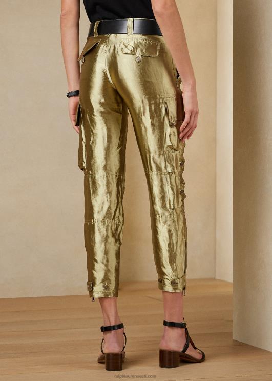 Ralph Lauren naised mitchell metallik organza püksid PR0V3598 plaatina