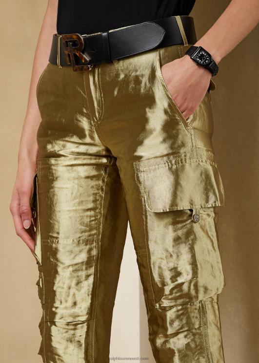 Ralph Lauren naised mitchell metallik organza püksid PR0V3598 plaatina