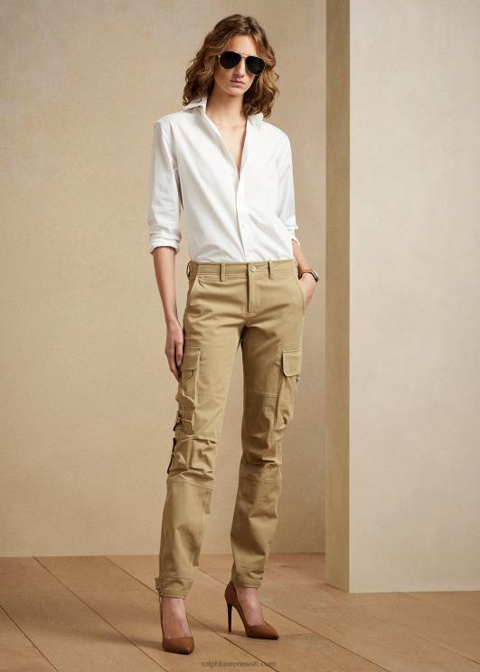 Ralph Lauren naised mitchell stretch puuvillane toimne püksid PR0V3572 safari päevitus