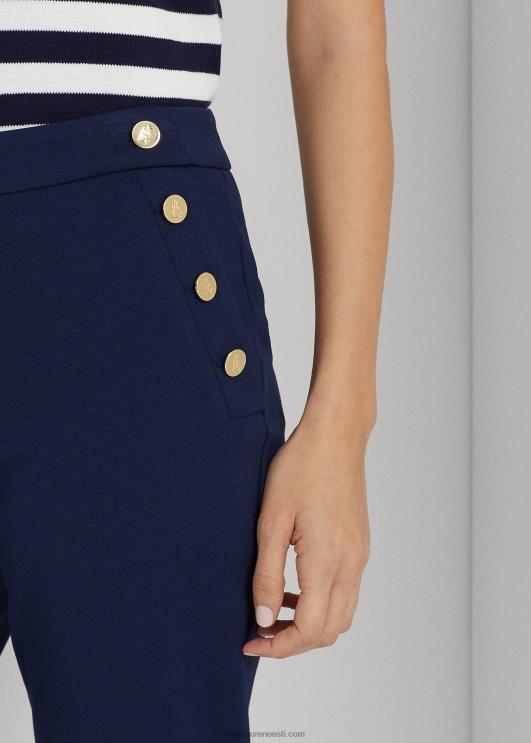 Ralph Lauren naised nööbiga ponte pahkluupüksid PR0V3954 rafineeritud merevägi