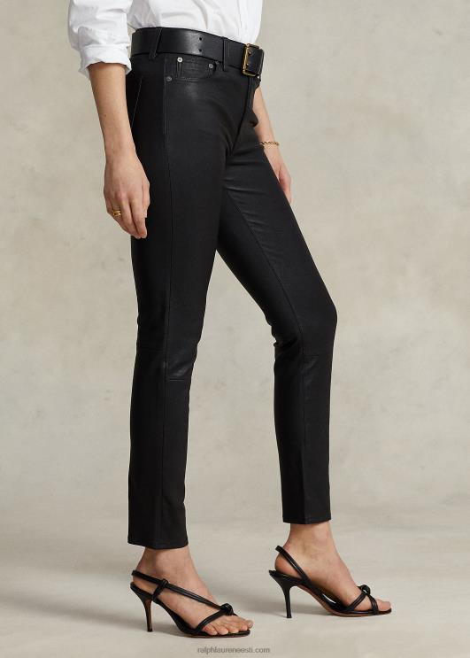 Ralph Lauren naised nahast 5-taskulised kitsad püksid PR0V3279 must